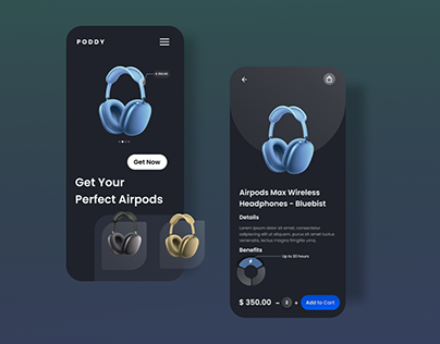 Poddy Mobile App - UI Design Concept