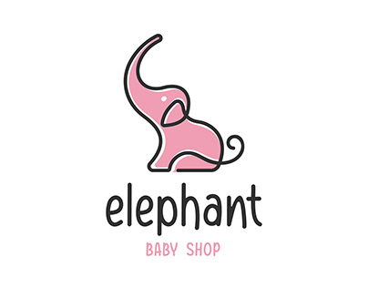 elephant logo with monoline style