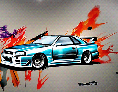 Nissan skyline r34 artwork