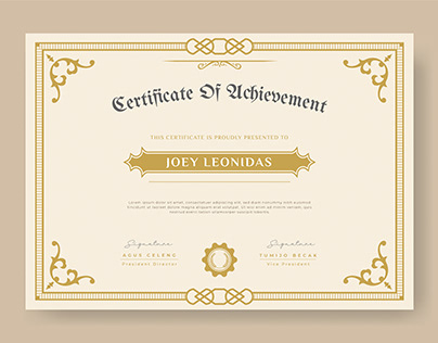 Certificate of Achievement Editable Template