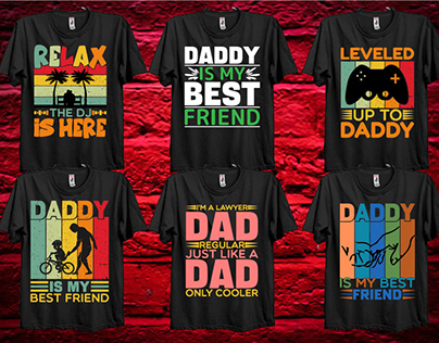 Dad typography t-shirt designs bundle