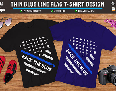 Thin blue line flag t-shirt