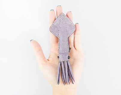 Leather Squid Brooches