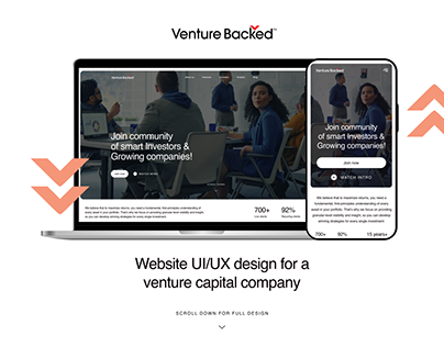 Venture capital website UI/UX design