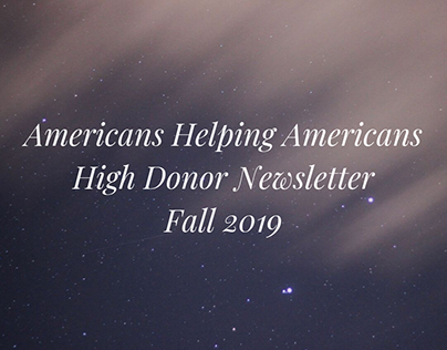 Americans Helping Americans High Donor Newsletter