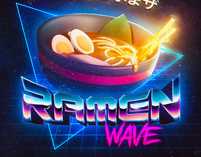 Ramen Wave retro style