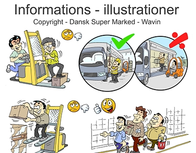 Instruktion og informations illustrationer