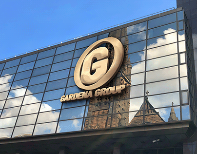 gardena group 3d logo mokup desgin