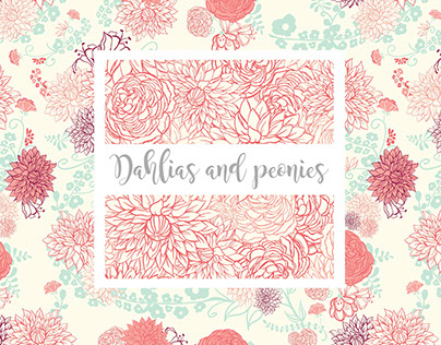 Dahlias and peonies collection - Surface Design