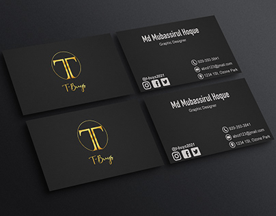 Matte Black Business Card Design