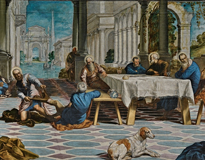 Animación pintura de arte. "El Lavatorio" de Tintoretto