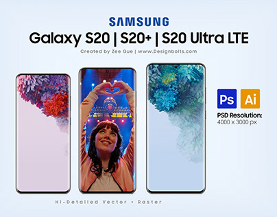 Free Samsung Galaxy S20|S20+|S20 Ultra 5G LTE Mockups