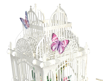 Pop Up Birdcage with Flowers