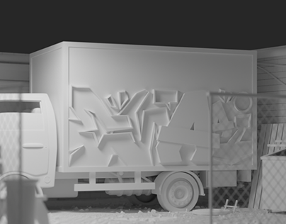 3D Clay Concept "Graffiti Truck"
