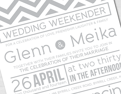 Typographic wedding invitation