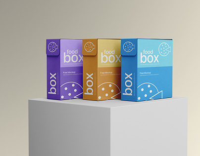 Free Food Packaging Box Mockup
