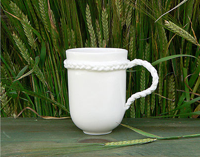 Braid Mug - Porcelain Tea or Coffee Mug