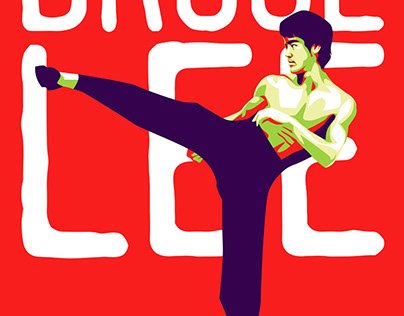 Bruce Lee Designed in Simple RGB Style Vector