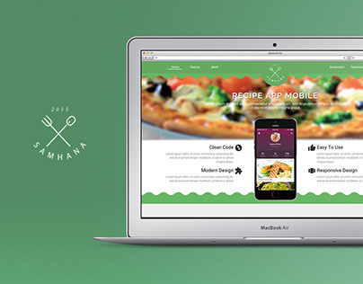 Samhana Recipe App - Landing Page