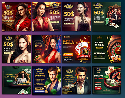 Casino Banner Design || Casino Social media Ads design