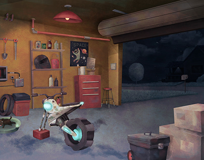 Garage - bike station - background animation
