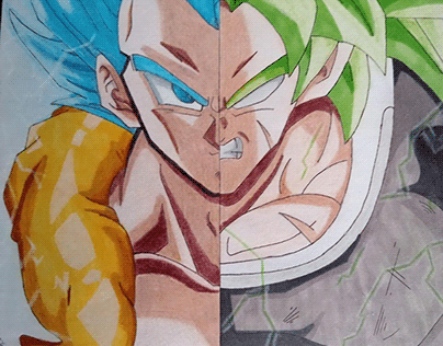 Ilustración Gogeta Vs Broly