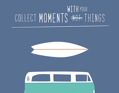 Illustration for surfers, mountaineers & VW Bus lovers