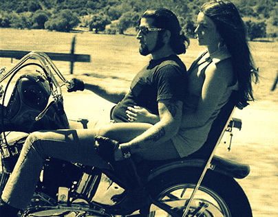 Harley babe on motorcycle