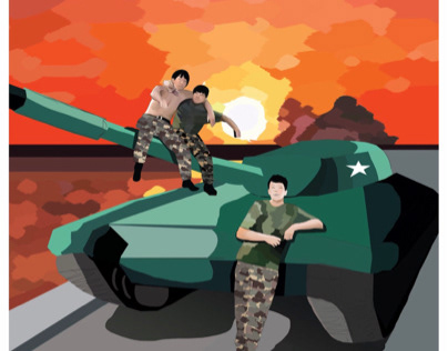 Korean War Editorial Illustration