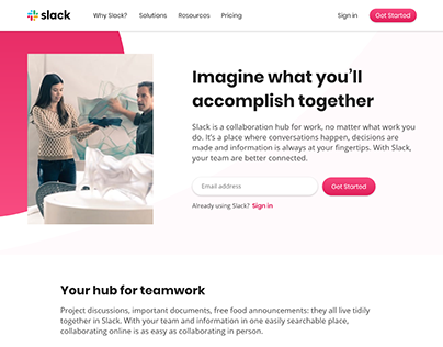 Slack Website UI Redesign | 2019