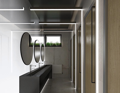 The project of a restroom for the HeadHunter company