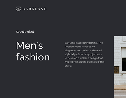 Men’s clothing store. Web site design
