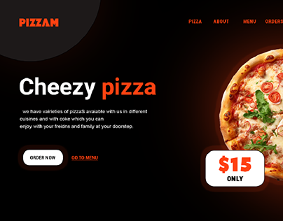 PIZZAM - Website Hero Section Ui Design