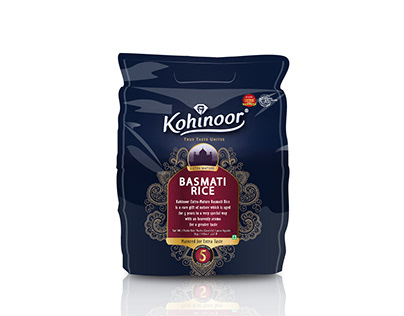 Kohinoor Premium Extra Mature Rice Packaging Design