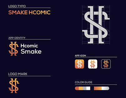 HS Hcomic Smake letter logo design