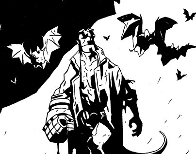 copy of a picture of Mike Mignola, Hellboy