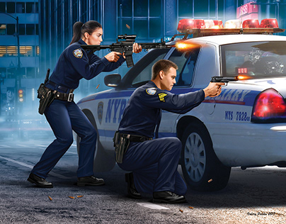 Police in action ( box art for Master Box )