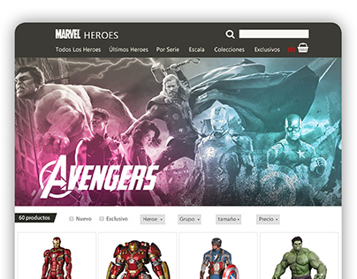 Catalogue Web Design: Marvel Heroes