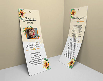 Funeral Bookmark Template