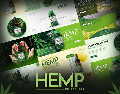 Hemp/CBD Oil Web Banner Design I Shopify Banner