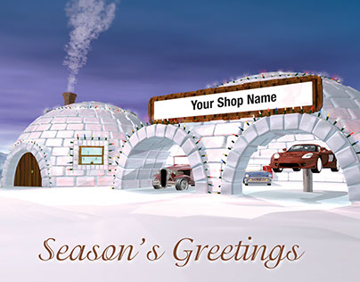 Automotive Holiday Card - North Pole Body Shop