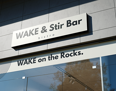 WAKE & Stir Bar_Signboard design