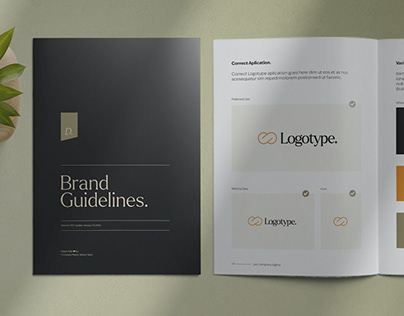 Brand Style Guide Layout with Black Background