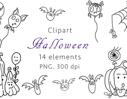 Halloween clipart, PNG