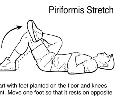 Piriformis Stretch Lineart