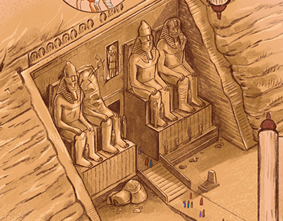 Ancient Monuments in Egypt - Kids magazine illustration