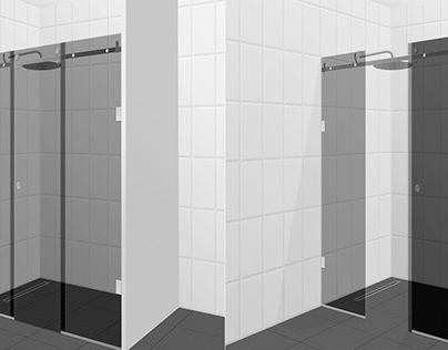 Images of shower cabins configurations. For site.