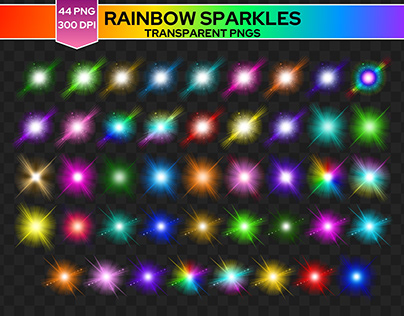 Rainbow Sparkle Transparent PNG Stars