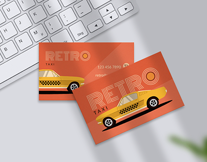 Визитная карточка для такси в стиле "Ретро"