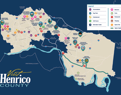 Visit Henrico County Visitor's Guide Map